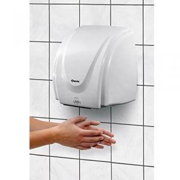 Secador de manos eléctrico Bartscher 2.1 kW con sensor infrarrojo, montaje en pared, dimensiones 24.4x20x26.4 cm, color blanco