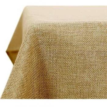 Deconovo Mantel de Mesa Rectangular Efcto Lino para Comedor 150 x 240 cm Beige