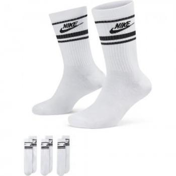 Nike Sportswear Dri-FIT Everyday Essential Crew Socks (3 Pairs) - Unisex - White/Black - Size 11-14.5 XL