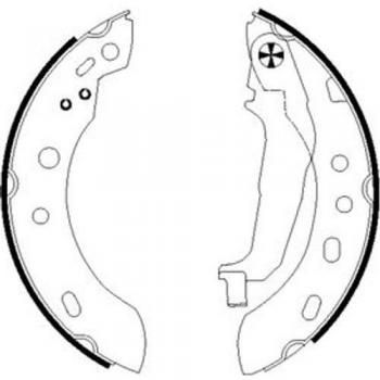 Juego de zapatas de freno HELLA 8DB 355 002-481 para Nissan Micra 2, incluye levador de freno a mano