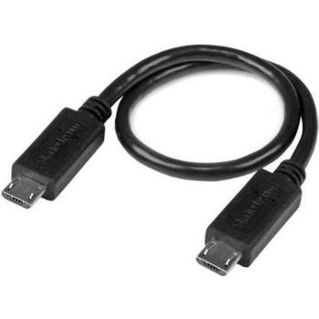 StarTech.com 8in USB OTG Cable - Micro USB to Micro USB - M/M - USB for Cellular Phone, Tablet, Digital Text Reader - 8 - 1 Pack - 1 x Male Micro USB - 1 x Male