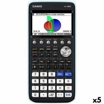 Calculadora gráfica Casio FX-CG50, dimensiones 18,6 x 8,9 x 18,85 cm, color negro, paquete de 5 unidades