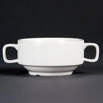 Bol de Sopa Blanco con Asas 115mm - Paquete de 6 - Olympia