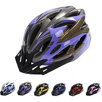Deyiis Casco de bicicleta, Montaña Casco de Bicicleta para Adultos Ajustable con Visera Desmontable para Bicicleta MTB City Specialized Casco de Bicicleta Todoterreno para Hombres y Mujeres Lila