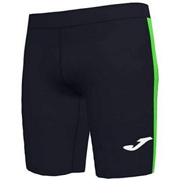 Joma Elite VII Short Running, Hombre, Negro Verde flúor, M