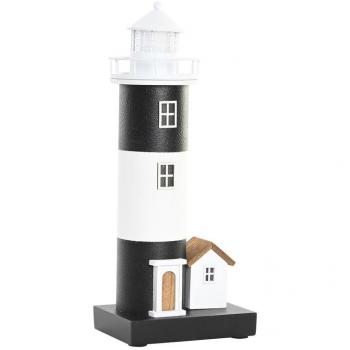 Faro de madera luminoso DKD Home Decor 15 x 10 x 37 cm