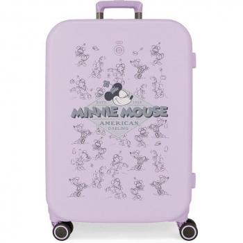 Maleta Mediana Disney Happiness 70 cm Expandible Rígida Lila 79L