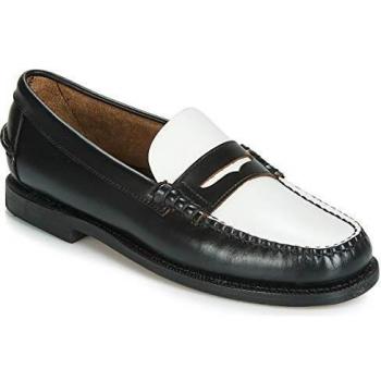 Sebago Classic Dan Women's Leather Loafers Black/White
