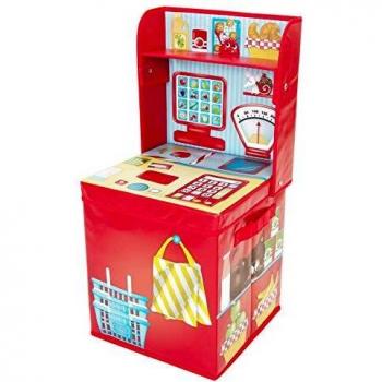 Foldaway Children's Market Stall / Play Shop Ahorro de espacio. Tapa doble para usar como caja de almacenamiento.