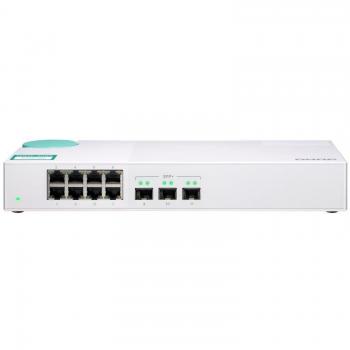 QNAP QSW-308S Switch No Administrado 3 Puertos SFP+ 10G y 8 Puertos RJ-45 Gigabit Ethernet Blanco