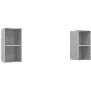 Mueble de TV de Pared Estantería Multimedia 2 Piezas Madera de Ingeniería Gris Hormigón Almacenamiento Práctico