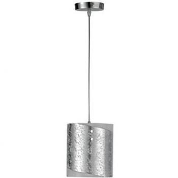 Lámpara Colgante Slim Paris Plata 20x20cm con Decoración en Vetro