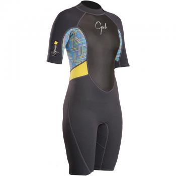 Gul 2018 Womens Response 3/2mm Back Zip Shorty Wetsuit Graphite/Lines RE3318-B4 Ladies UK Sizes - 8