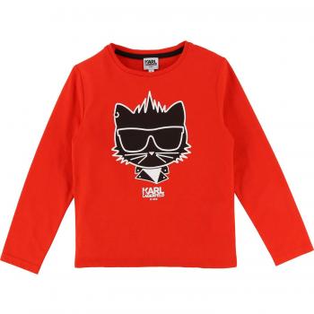 Karl Lagerfeld - Camiseta de Manga Larga - para niño Rojo 110/116 cm