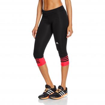 adidas RS 3/4TGT W - Mallas para mujer, color negro / rojo, talla 2XS