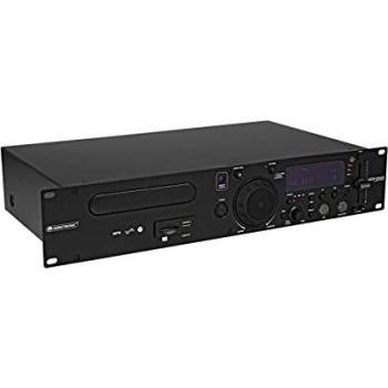 Omnitronic XDP-1502 Reproductor de CD y MP3, reproductor de audio que soporta formatos CD y MP3, cuenta con pantalla LCD, funciones de repetición y aleatorio, salida RCA estéreo, entrada USB