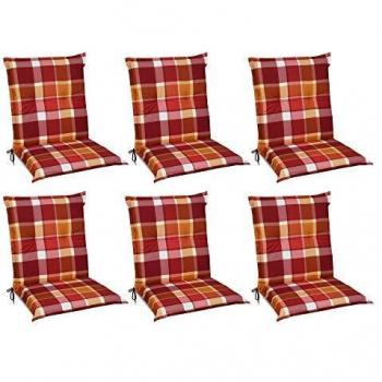 Set de 6 Cojines Acolchados para Sillas de Jardín con Respaldo Bajo Sunny 100x50x6 cm, Resistentes a Rayos UV y Cómodos