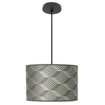 Colgante Moda Tetris Gris 1xe27 Negro 30x30cm
