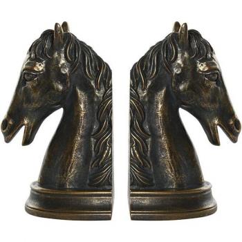 Sujetalibros set 2 resina 23x9x19 caballo cobrizo