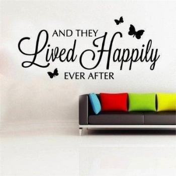 Camiseta de manga Kanvas 120 x 272 cm L-XL Y vivieron Happily Ever After vinilo adhesivo decorativo para pared, Brilliant Blue_Parent, rojo, 60 x 136 cm Large