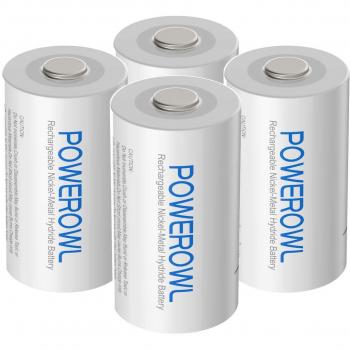 POWEROWL Pilas Recargables C 5000mAh Precarga Ni-MH 1.2V Baja autodescarga C Baterías 1200 ciclos