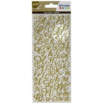 Autocollantes de Letras del Alfabeto Pailletés Dorados - 177 Piezas