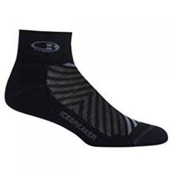 Icebreaker Mens Run+ Ultra Light Mini Ejecución del Calcetín, Hombre, Negro/Monsoon, S