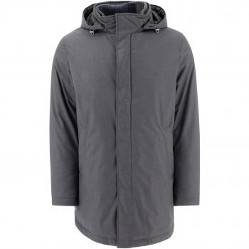 Herno Men's Sophisticated Grey Membranated Parka - Size 54