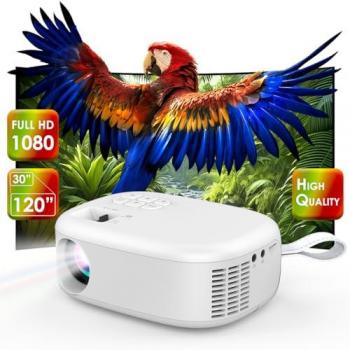 Proyector Mini Portátil NK-TV33002 HD 1280x720, 46W, Blanco con Altavoz Integrado y Soporte 1080P, Conectividad USB, HDMI, AV y Compatible con Móviles y Consol