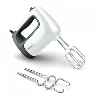 Batidora de Mano Tefal Prep'Mix+ HT460138, 500W, 5 Velocidades, Función Turbo, Blanca y Negra