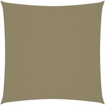 Toldo de vela cuadrado de tela oxford beige 7x7 m
