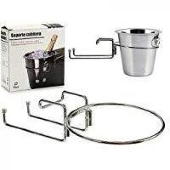 Soporte Cubitera Acero Inoxidable Plateado 18 cm