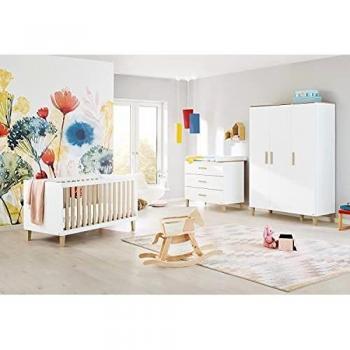 Habitación Infantil Lumi 3 Puertas Ancha con Cuna Evolutiva y Cómoda