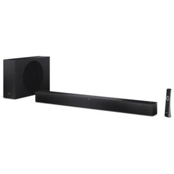 Barra de sonido Sharp HT-SBW310 2.1 con Subwoofer Inalámbrico, Dolby Atmos y DTS Virtual:X, Potencia Total de 330W, Bluetooth, Color Negro