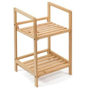 Estantería Organizador de Madera y Bambú Multiusos con 2 o 3 Baldas - Ideal para Entrada, Pasillo y Baño