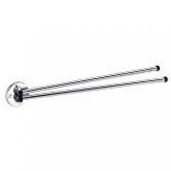 Toallero móvil de acero cromado 2 barras 430 mm diámetro 12 mm
