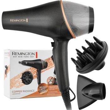 Secador de Pelo Profesional Remington AC5700 - Potente Motor de 2200 W - Color Negro y Cobre