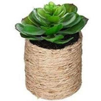 AC-Déco Planta Verde Etnik artificielle- Maceta en Cuerda – Modelo Aleatorio