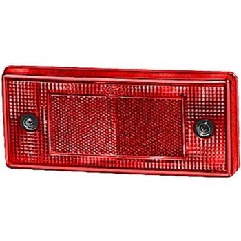 HELLA 8RA 003 734-101 Reflector - Color de tulipa: rojo - rectangular - Conexión roscada/montaje exterior - para fijación horizontal - posterior - Cant.: 1
