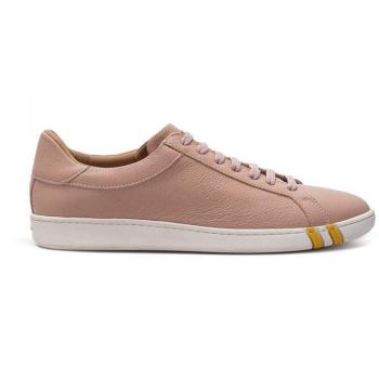 Bally Elegant Pink Cotton Leather Sneakers - EU40/US10