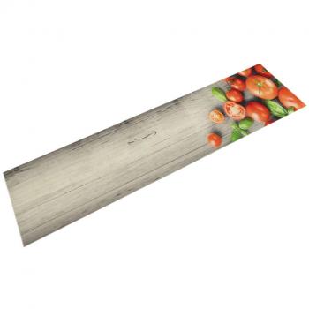 Alfombra de Cocina Lavable Terciopelo Taza Color Cup, Otoño, Pimiento y Más 60x300 cm Gris