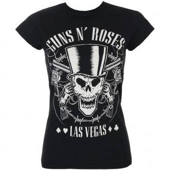 Guns N' Roses Women's Skull & Pistols T-Shirt - ROCK OFF L