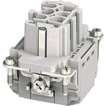 Phoenix Contact HC-B 6-Pole Female Socket Insert with PE, Plug & Clip
