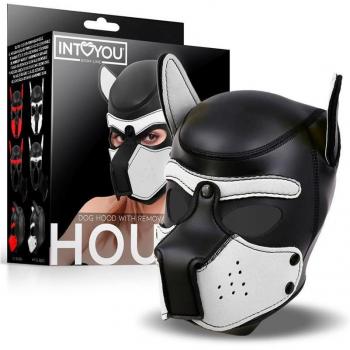 Hound Máscara de Perro Neopreno Hocico Extraíble Negro/Blanco Talla Única