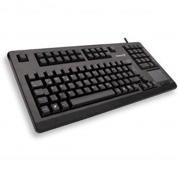 CHERRY TouchBoard G80-11900, Britisches Layout, QWERTY Tastatur, kabelgebundene Tastatur, mechanische Tastatur, ML Mechanik, integriertes Touchpad, platzsparend, ergonomisch, Schwarz