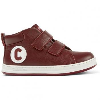 Camper Boys Burgundy Leather High-Top Sneakers Runner Four