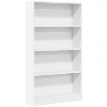 Estantería de madera de ingeniería blanca 80x24x143 cm, librería, estante de almacenamiento, armario de almacenamiento