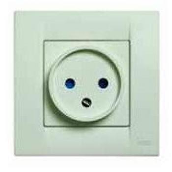 Solera serie kalma - Base enchufe 2 polos 16a 250v con obturador serie 1800 blanco