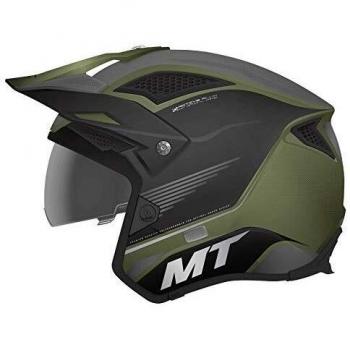 MT HELMETS 12685681634 Casco para Moto, Accesorio Unisex para Adultos, Verde Mate, Small