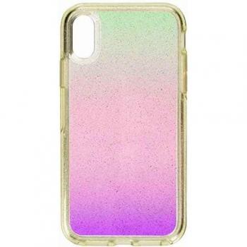 Otterbox Symmetry Clear - Funda Anti caídas Fina y Elegante para iPhone XR, Transparente y Purpurina arcoíris